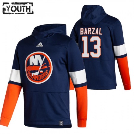 New York Islanders mathew barzal 13 2020-2021 Reverse Retro Pullover Hooded Sweatshirt - Barn